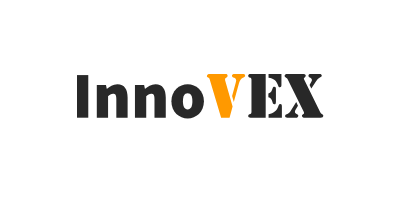 InnoVEX logo featuring the text 'InnoVEX' in black with an orange 'V' on a transparent background.