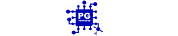 Logo featuring the text 'PG ventures' on a blue background.
