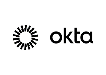 The Okta logo featuring a circular geometric design and the word 'okta' in a modern font.