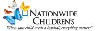 Logo for Nationwide Children's Hospital featuring colorful butterflies and the text 'Nationwide Children's When your child needs a hospital, everything matters.'