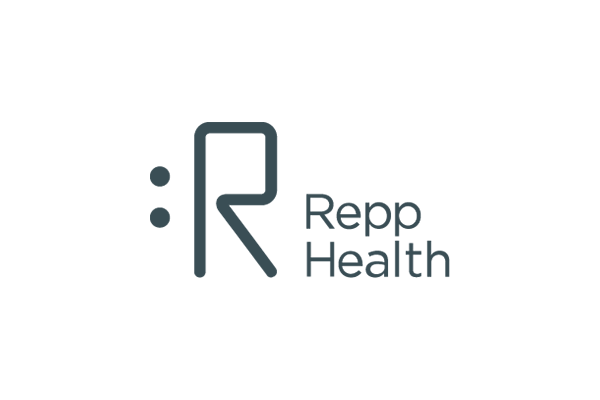Repp Health logo with dark text on a transparent background.
