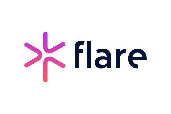 Flare logo featuring a gradient design and stylized text on a white background.