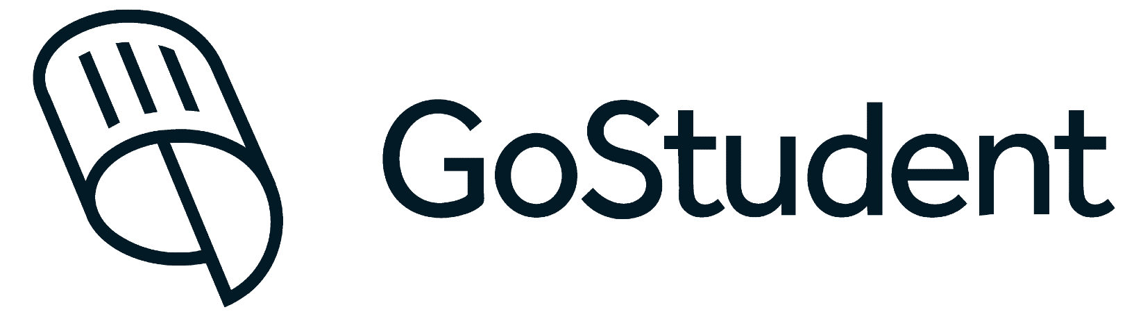 Horizontal GoStudent logo with icon and text on a transparent background.
