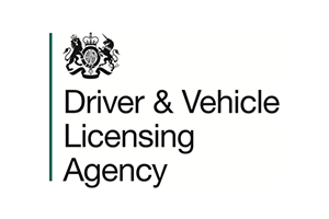 Logo of the Driver & Vehicle Licensing Agency (DVLA), featuring the UK government crest and the text 'Driver & Vehicle Licensing Agency'.