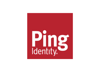 Ping Identity logo with white text on a red square background.