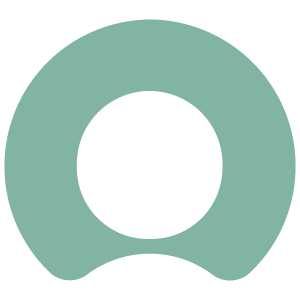 A green, hollow circular shape with a flat bottom curve.