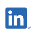 Blue square icon on a black background.