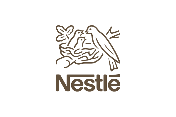 The Nestlé logo featuring a bird feeding two chicks in a nest, with the word 'Nestlé' below the illustration.