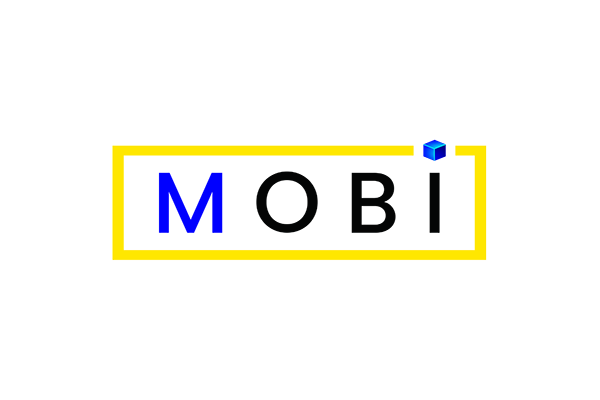A graphic featuring an abstract blockchain logo, with a blue and black cube and stylized text 'OB' on a yellow and blue background. Suitable for representing blockchain or distributed ledger technology.