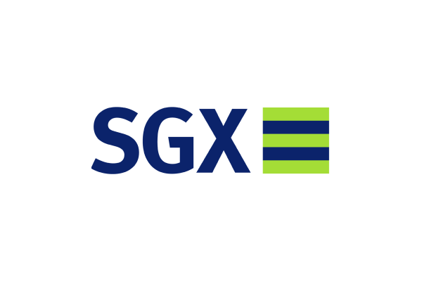The SGX logo featuring the letters 'SGX' in blue followed by a square with alternating green and blue horizontal bars.