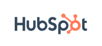 "HubSpot logo with orange hub icon integrated into the letter 'o'."