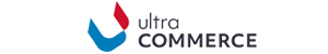 "Ultra Commerce logo with red and blue geometric shapes."