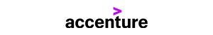 "Accenture logo with a purple greater-than symbol above the text."