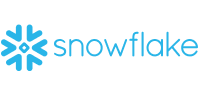 Snowflake logo with text in light blue