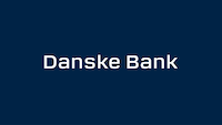 "Danske Bank logo with white text on a dark blue background."