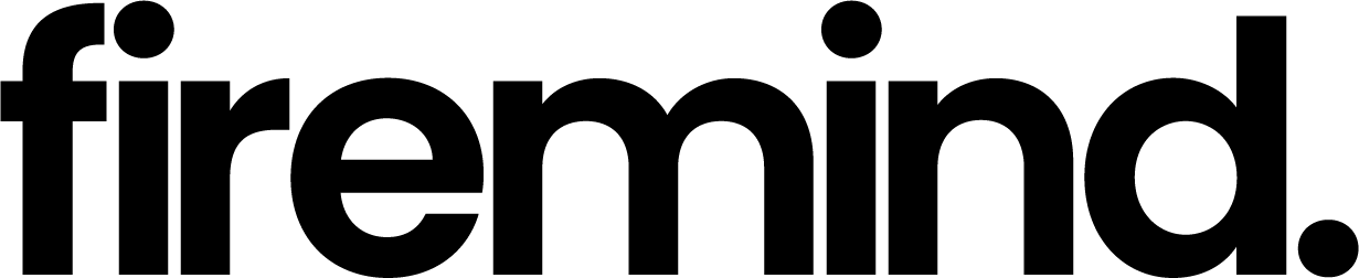 Firemind logo featuring bold black text on a transparent background.
