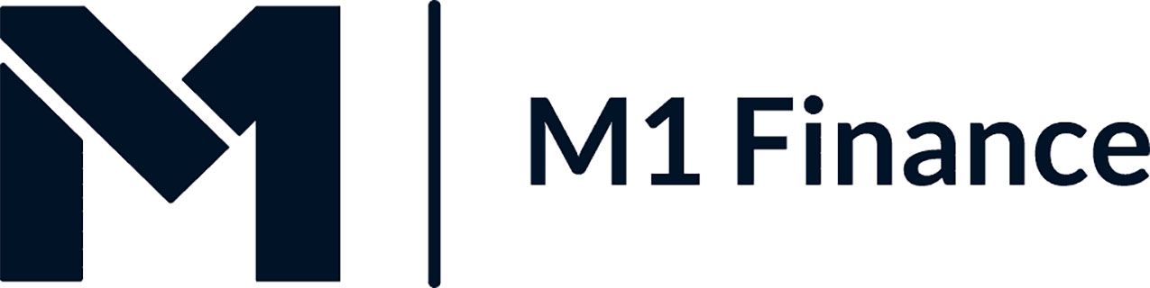 M1 Finance logo featuring a stylized "M1" in dark blue with a vertical line separating the text.
