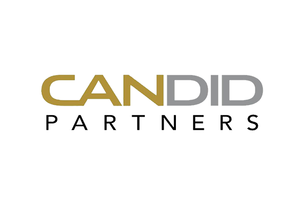 Logo of Candid Partners with "CAN" in gold and "DID" in gray above the word "PARTNERS" in black.