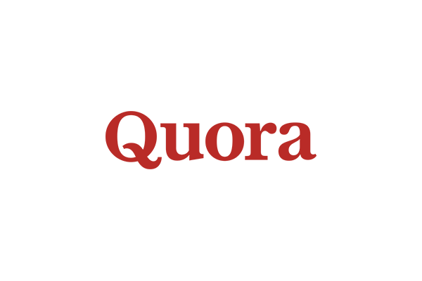 The Quora logo in red text on a transparent background.