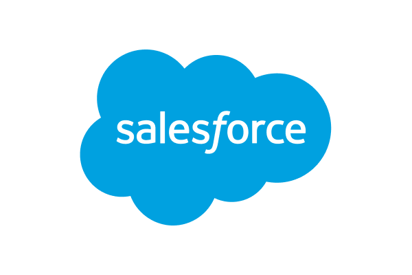 The Salesforce logo featuring the word 'salesforce' in white text inside a blue cloud shape.