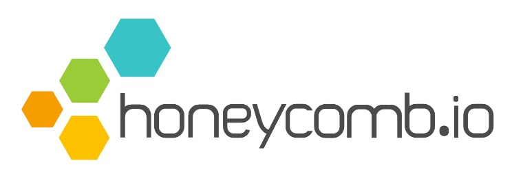 Logo for Honeycomb.io featuring colorful hexagons and stylized text.