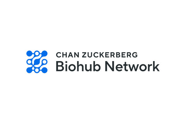 Logo for Chan Zuckerberg Biohub, featuring a stylized blue and black design with the organization's name.