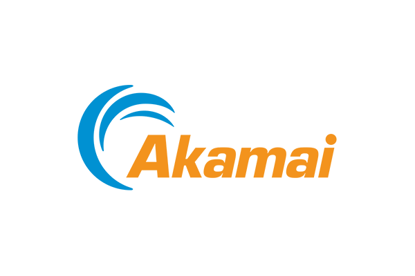 The Akamai logo, featuring the company name in orange with a blue wave graphic to the left.