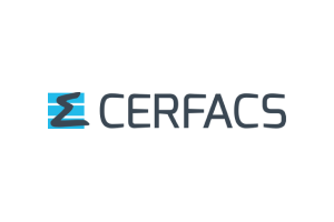 The CERFACS logo featuring a stylized blue symbol and the word 'CERFACS' in bold font.