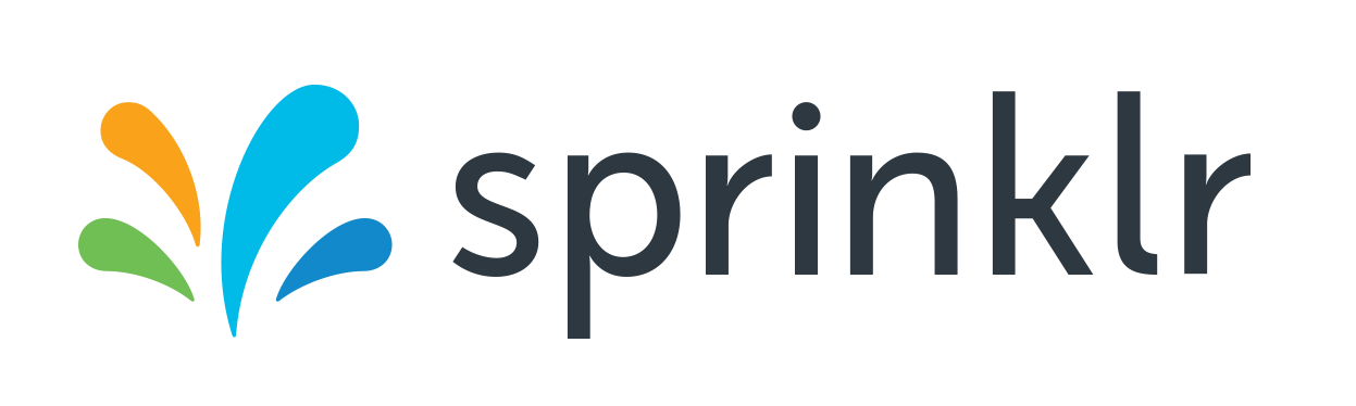 The primary Sprinklr logo in positive RGB colors, featuring colorful sprout graphics and the 'sprinklr' brand name.