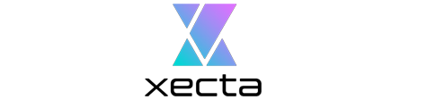 "Xecta logo with a gradient design in purple, blue, and teal."