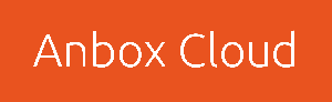 Anbox Cloud logo with white text on an orange background