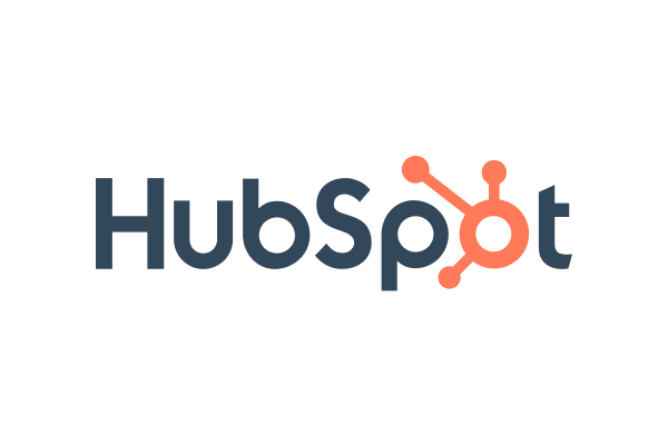 The HubSpot logo featuring the company name in stylized text with an orange hub-and-spoke design as part of the letter 'o'.