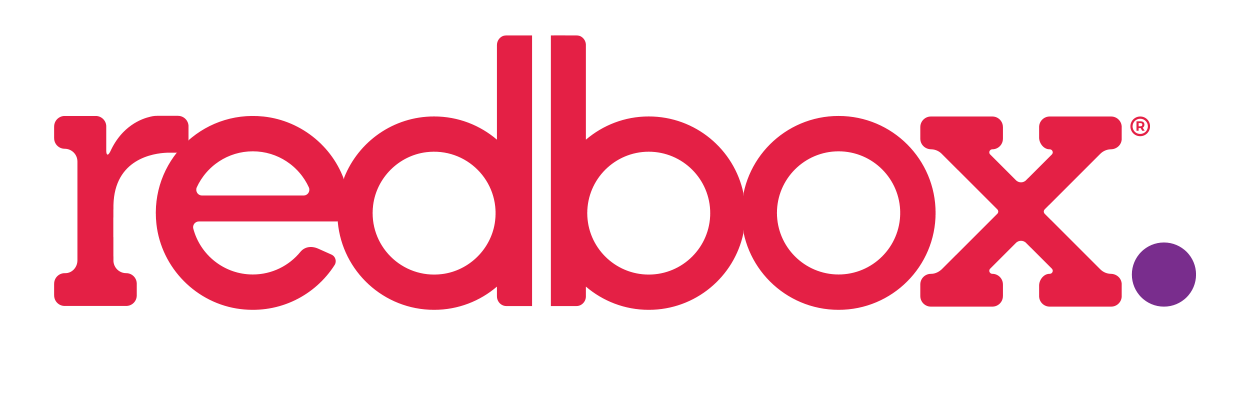 Redbox logo with bold, rounded red lettering and a purple dot at the end on a transparent background.