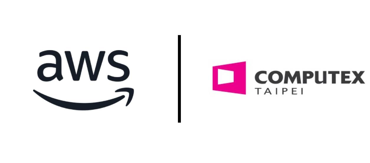 AWS and COMPUTEX Taipei collaboration logo graphic, showing the AWS logo and the COMPUTEX Taipei logo side by side.