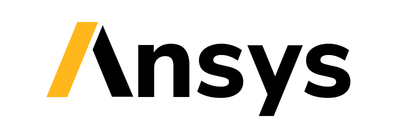 Ansys logo with a yellow stylized 'A' and the word 'Ansys' in black outline on a transparent background.