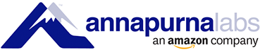 Logo of Annapurna Labs with a stylized mountain and the text 'annapurna labs, an amazon company'.