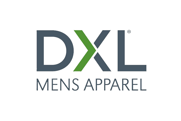 DXL Men's Apparel logo with a green "X" between gray "D" and "L" letters.