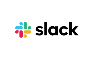 The Slack logo featuring a colorful symbol and the word 'slack' in bold black text on a white background.