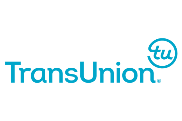 TransUnion logo in blue text with 'tu' in a circular icon, on a white background.