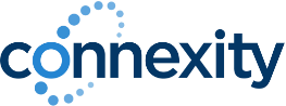 "Connexity logo with blue and white dotted circular design."