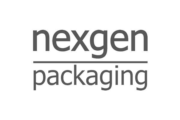 Logo with the text "nexgen packaging" in lowercase letters, separated by a horizontal line.