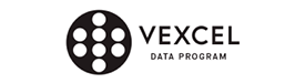 Logo for the Vexcel Data Program, featuring a circular icon with dots and the text 'Vexcel Data Program'.