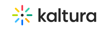 Kaltura logo with colorful icon and black text on a white background