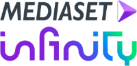 Logo of Mediaset Infinity, featuring stylized text and a purple play icon.