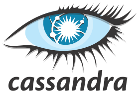 The official Apache Cassandra logo, featuring a stylized eye with blue and white elements and the word 'cassandra' underneath.