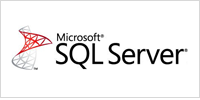Logo of Microsoft SQL Server with a red and gray icon and the text 'Microsoft SQL Server'.