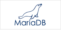 The MariaDB logo featuring a stylized seal illustration above the text 'MariaDB' in blue on a white background.