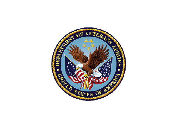 The official seal of the United States Department of Veterans Affairs, featuring a bald eagle, U.S. flags, and a blue background with stars.
