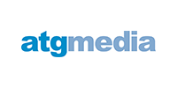 ATG Media company logo in blue and light blue text on a white background.