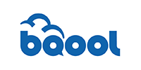 The blue BQOOL logo with stylized text and cloud design on a white background.